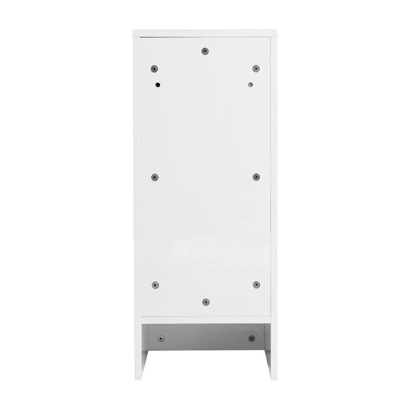12" Freestanding Bathroom Storage Cabinets, Soft Close Doors, Floor Mounting Design