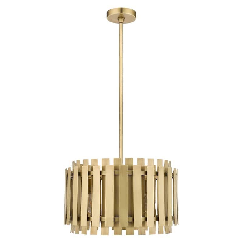Livex Lighting 5-light Natural Brass Pendant Chandelier, 52048-08 - 18"Dia. x 18.5"-48.5"Adj. H