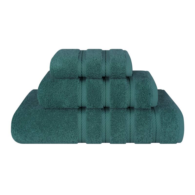 American Soft Linen 3 Piece, 100% Genuine Turkish Cotton Premium & Luxury Towels Bathroom Sets - Colonial Blue