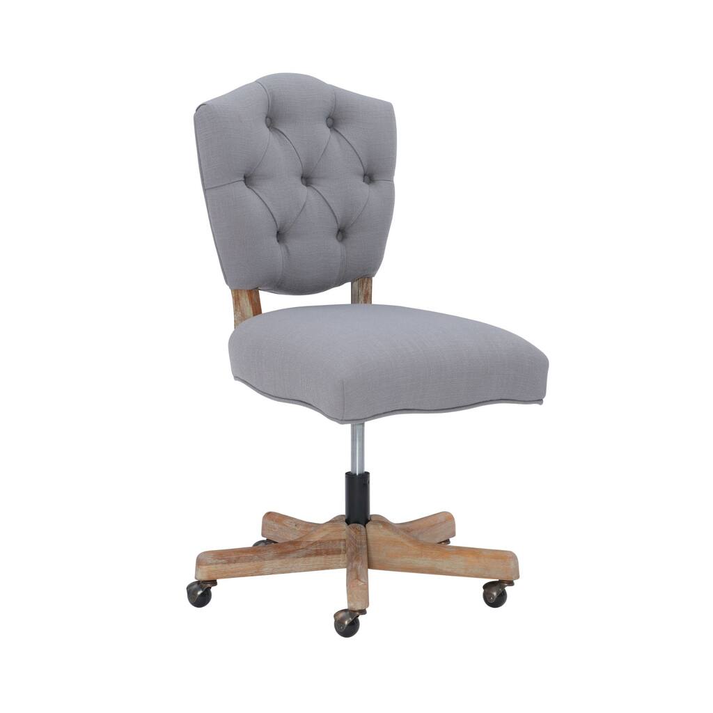 Tufted Adjustable Office Chair - 40.75" - Gray and Brown