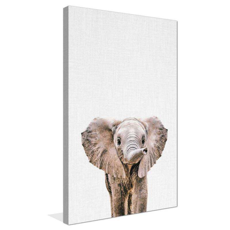 "Baby Elephant" by Tai Prints Print on Canvas