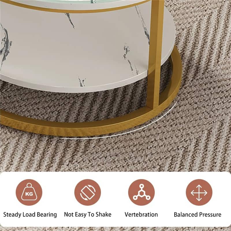 White Gold Double Deck Coffee Table