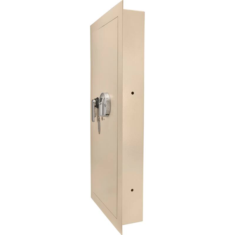 0.82 cubic ft beige biometric wall safe