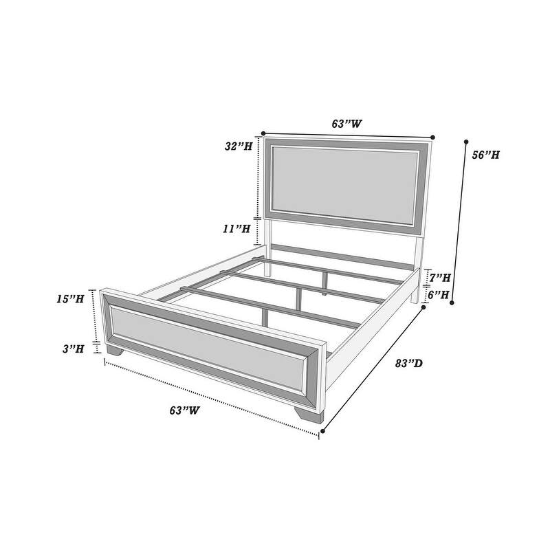 Queen Size Panel Bed with High Headboard and Contemporary Farmhouse Design