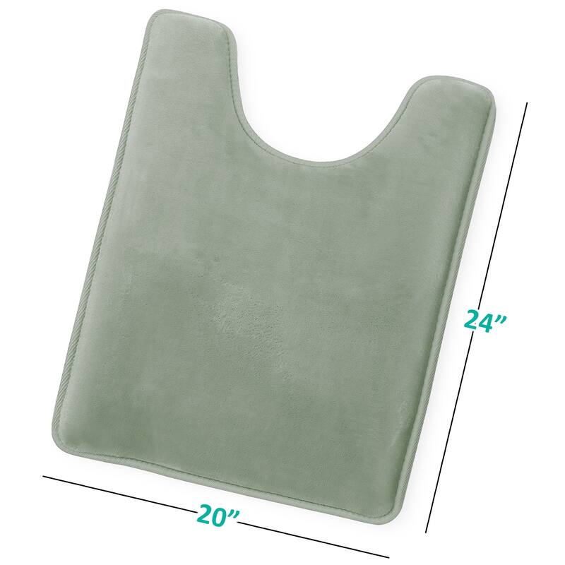 Clara Clark Ultra Soft Plush Bathroom Rug - Non-Slip, Velvet, Memory Foam Bath Mat - Set of 2