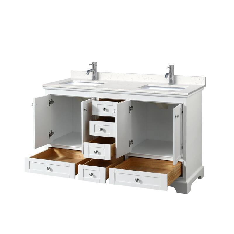 Wyndham Collection Deborah 60" Free Standing Double Basin Vanity Set