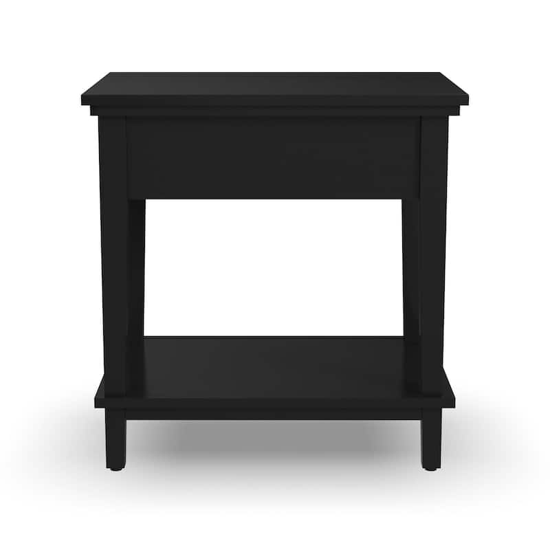 Homestyles Oak Park Black Wood Nightstand