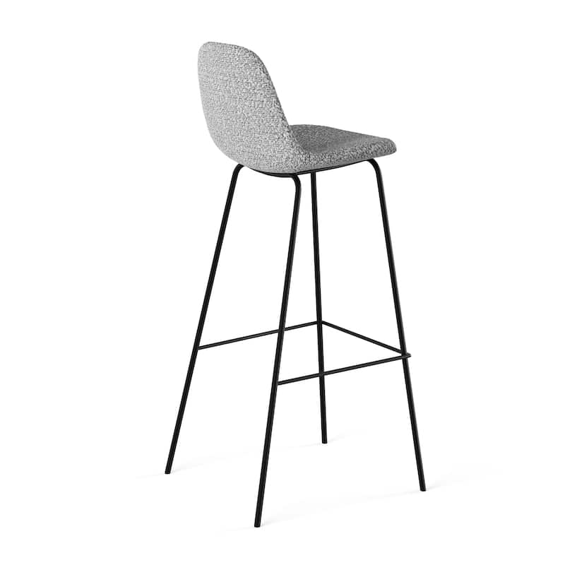 Maxine Boucle Bar Height Stools Black Legs (Set of 2)