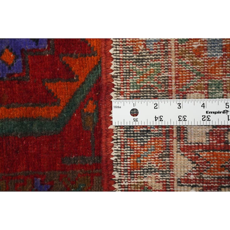 Hand Knotted Oriental 100% Wool Carpet Traditional Tribal Red Ardebil Runner Rug - 10' 6'' X 3' 10''
