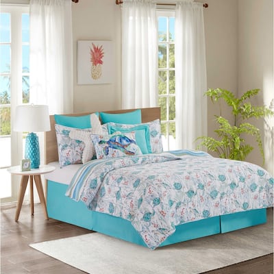 Sea Turtle Cove Cotton Quilt Set - Reversible and Machine Washable