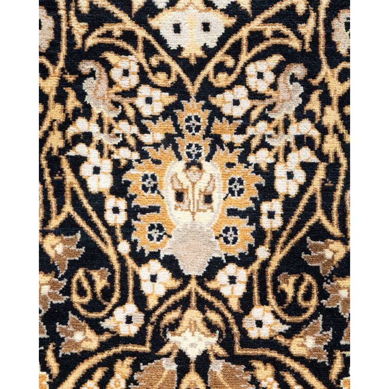 Overton Handknotted Wool Traditional Oriental Black Runner