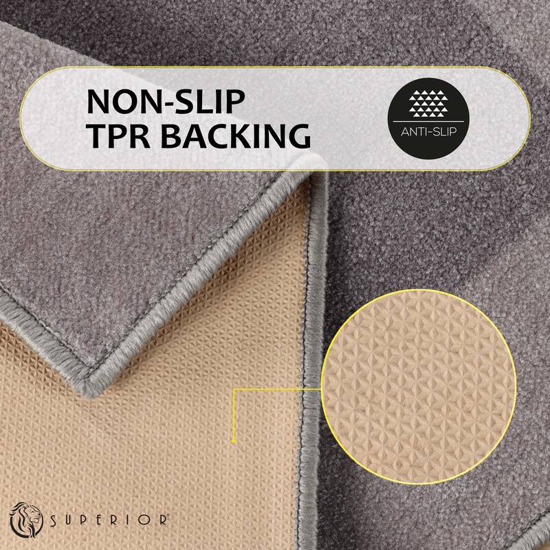 Solid Washable Non-Slip Backing 2 Piece Bath Rug Set by Superior