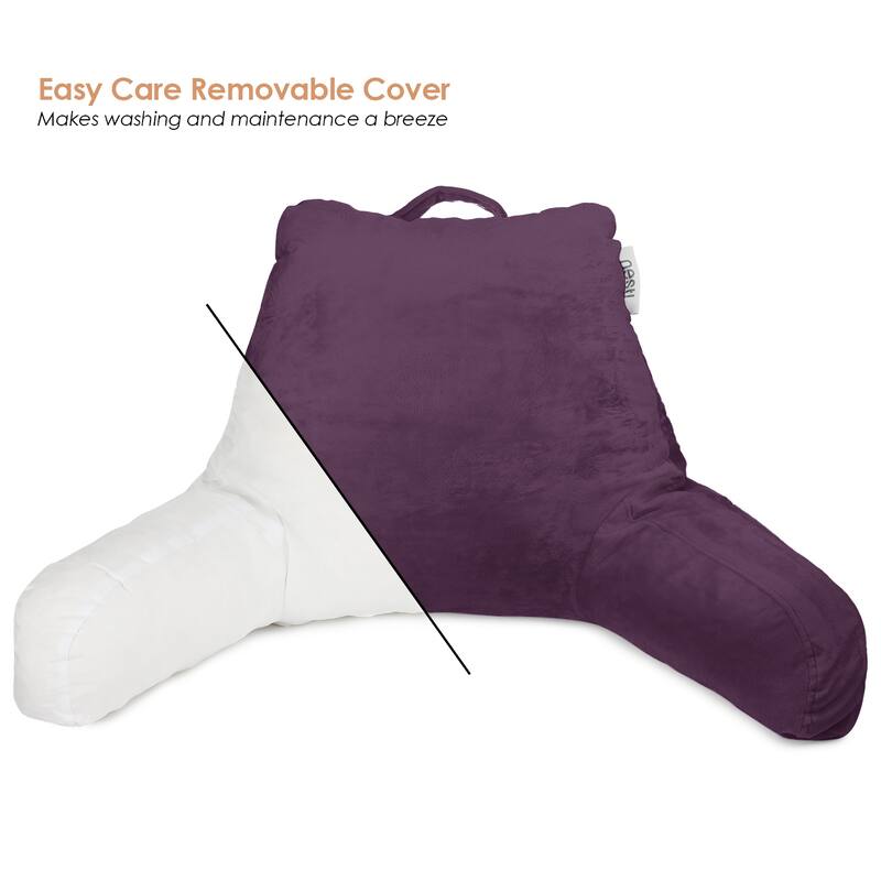 Empyrean Backrest Reading Pillow with Arms - Shredded Memory Foam Back Support Bed Rest Pillow