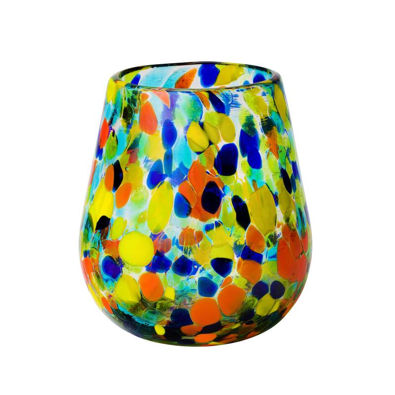 10 Strawberry Street Carnival Handblown Mexican Glass, Sets of 6