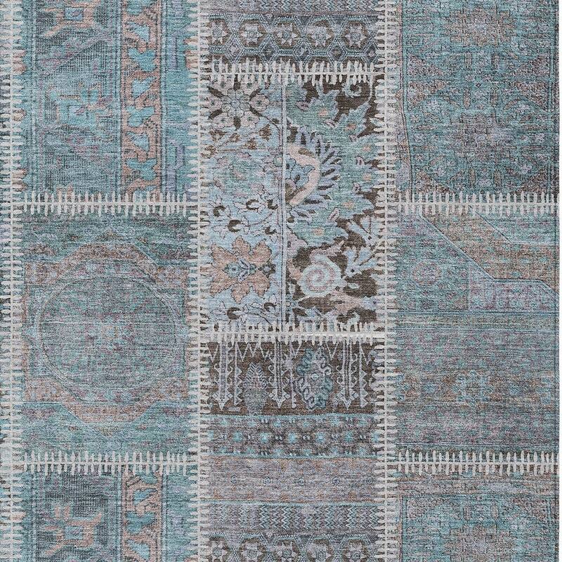 HomeRoots Patchwork Transitional Rectangle Outdoor Rug