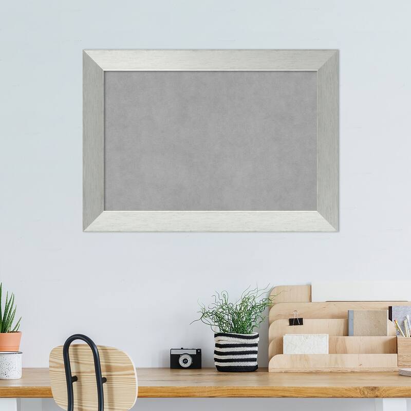Amanti Art Brushed Sterling Silver Framed Magnetic Board