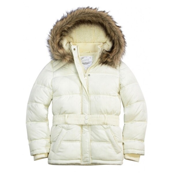 girls puffer jacket with fur