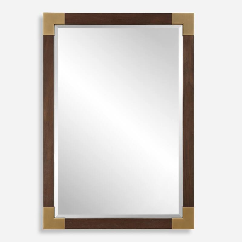 Uttermost Rhea Walnut Mirror - 39.375'' H X 27.5'' W X 1.625'' D