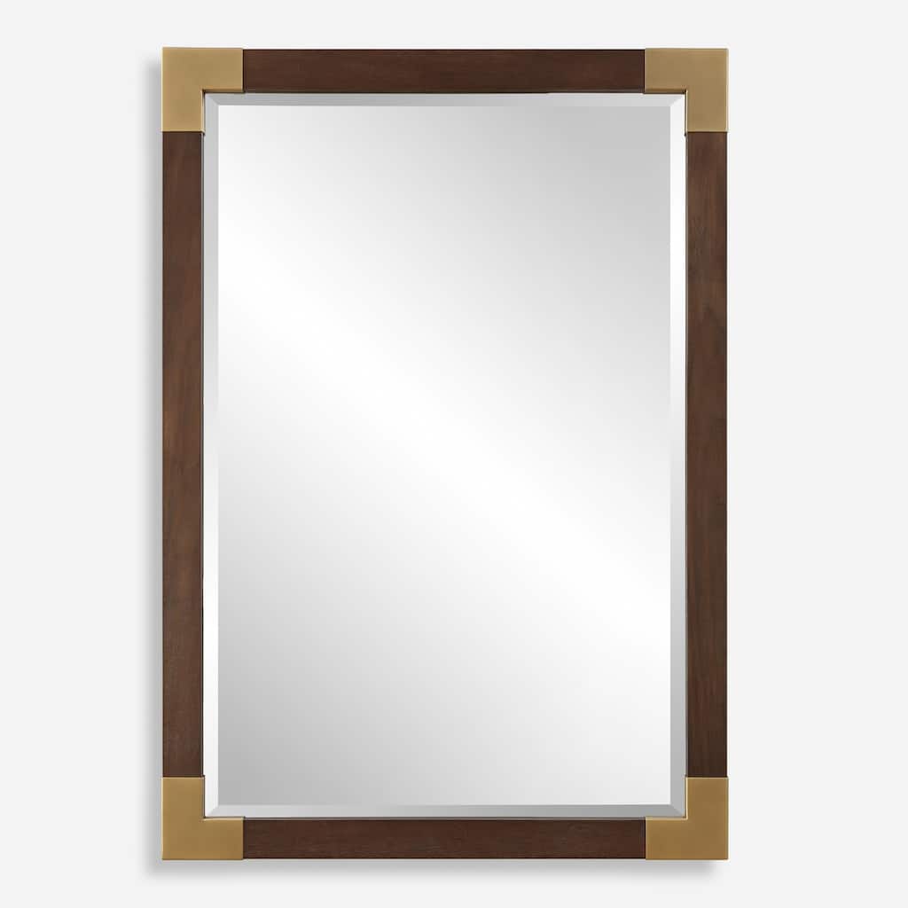 Uttermost Rhea Walnut Mirror - 39.375'' H X 27.5'' W X 1.625'' D