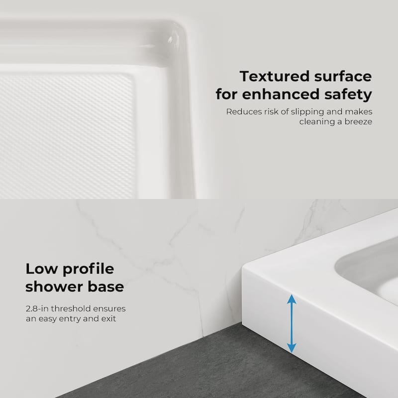 OVE DECORS Adena White Shower Base 60x36 in white