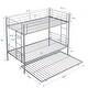 preview thumbnail 13 of 11, Silver Twin over Twin Metal Bunk Bed with Trundle and Fence