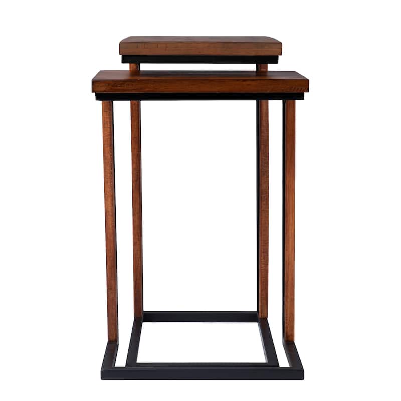 SEI Furniture Savanti Modern Farmhouse Brown Metal C-Table (Set of 2)