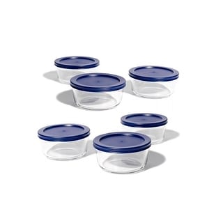 Glass Food Storage Containers Set - Round, 2-Cup (16oz) BPA-Free, Microwave & Oven Safe, Airtight Lids