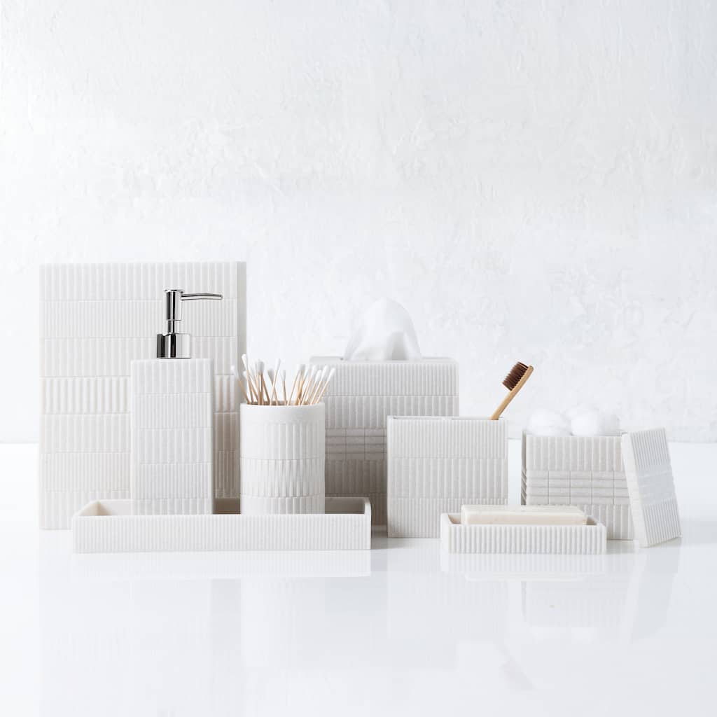 Kassatex Urbano Ivory Flecked Resin Bath Accessories