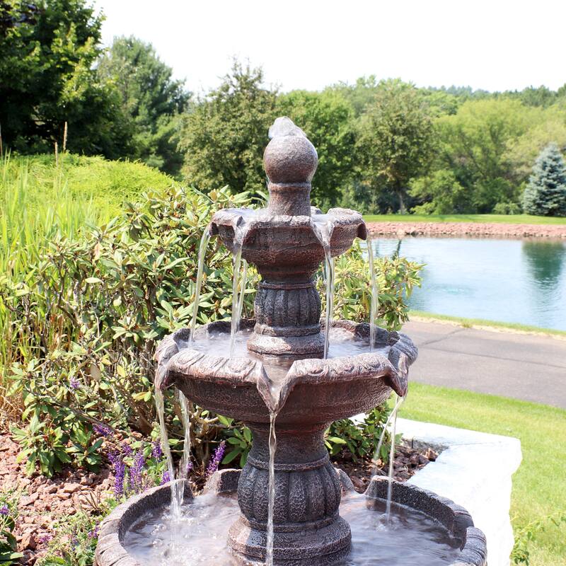 4-Tier Mediterranean Outdoor Water Fountain Backyard Feature -49" - 49"