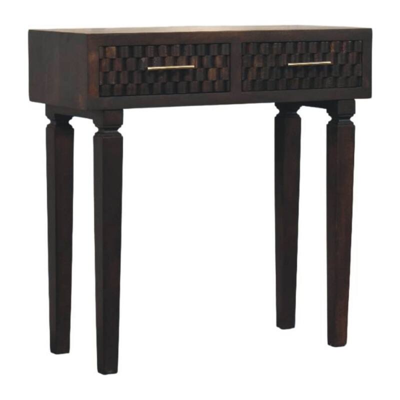 Artisan Furniture Solid Wood Arno Console Table, Black, 2-Drawers - N/A