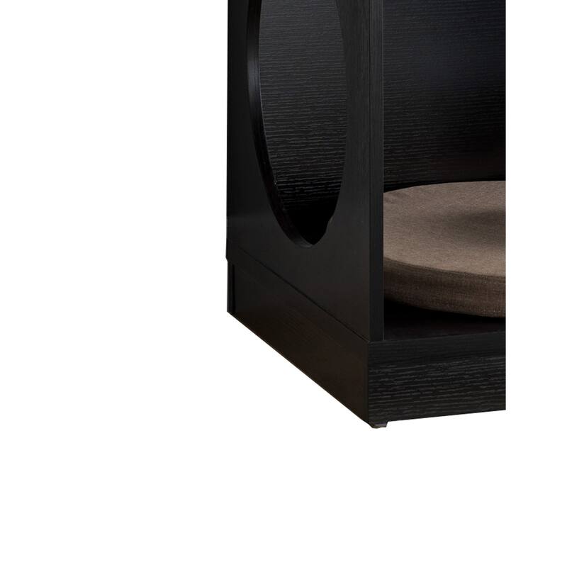 19.75 in. Black Square Wood End Table, Sturdy Build End Side Table for Living Rooms