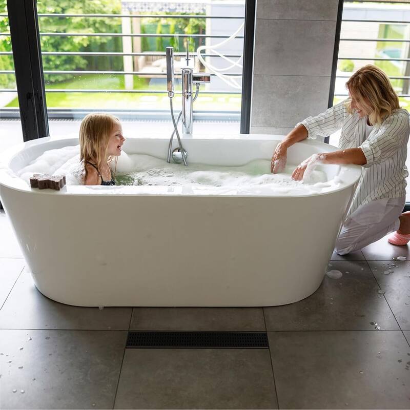 12-Inch Linear Shower Floor Drain, Square Hole Grate - 12 inch