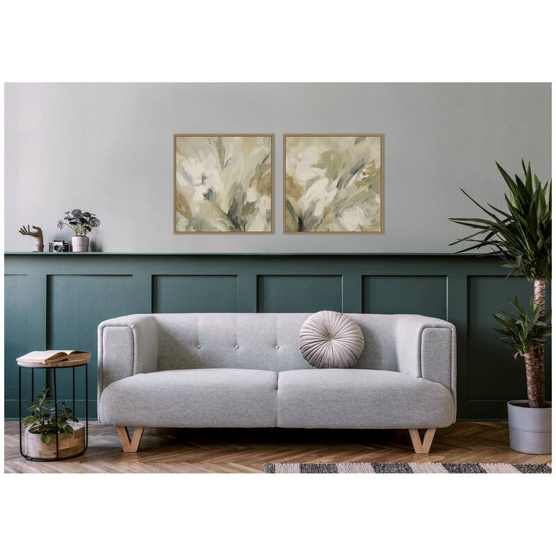 Kate and Laurel Olive Bloom No. 3 & No. 2 2 Piece Framed Canvas Wall Art Set by Amy Lighthall
