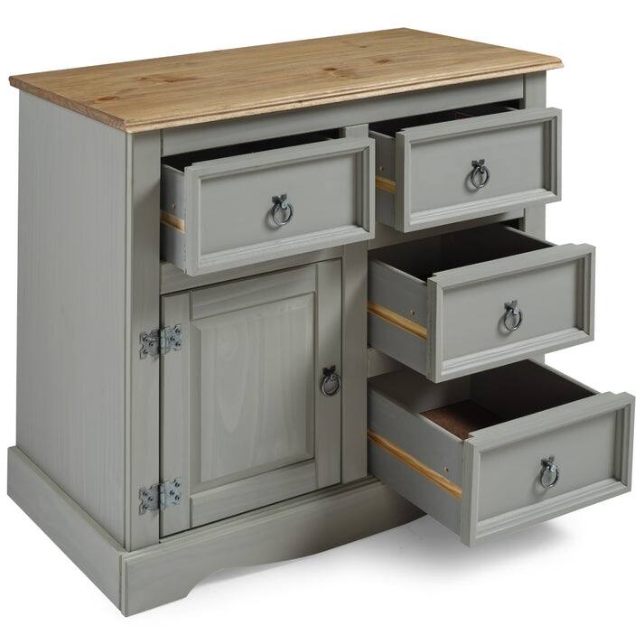 Wood Buffet Sideboard 1 Door 4 Drawers Corona | Furniture Dash