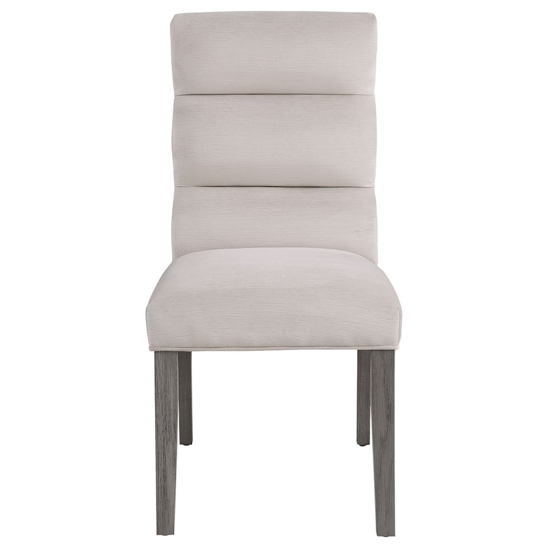 Gray/Stone Gray Fabric Upholstered Wood Frame Dining Chair, Set of 2, Sturdy Dining Chair for Dining Rooms - 17.5