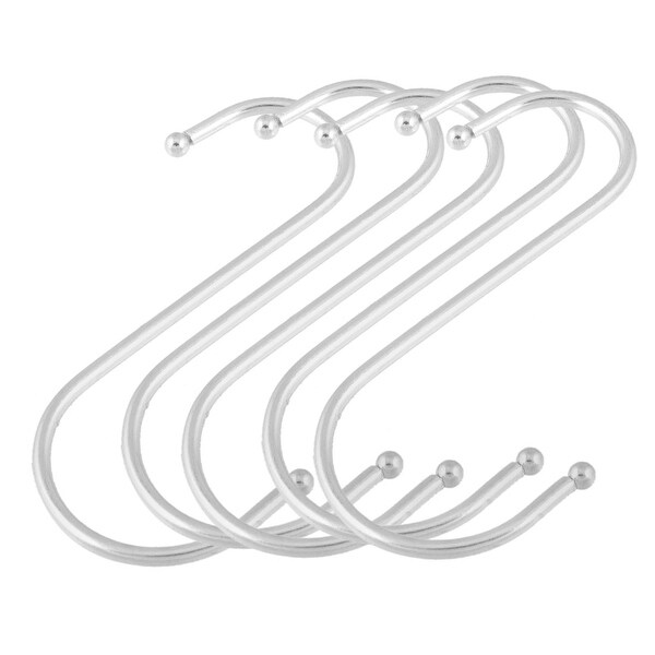 Unique Bargains Kitchen Pots Pans Hanging Hanger S Style Stainless Steel Hooks 5 Pcs