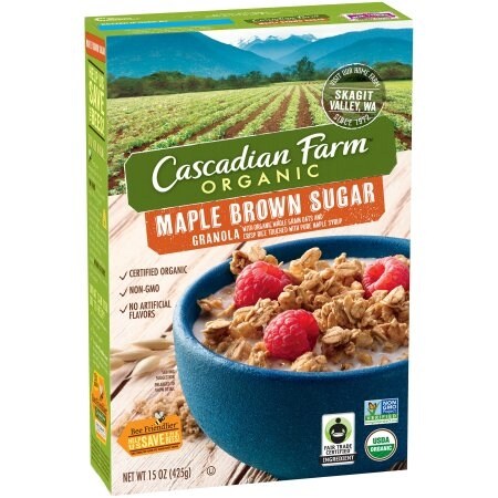 Cascadian Farm Organic Granola Cereal - Maple Brown Sugar - Case of 6 - 15 oz
