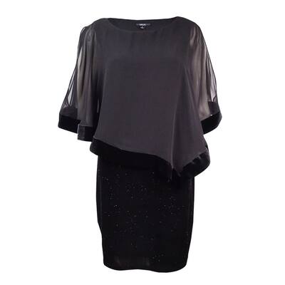 MSK Women's Velvet Chiffon-Overlay Dress