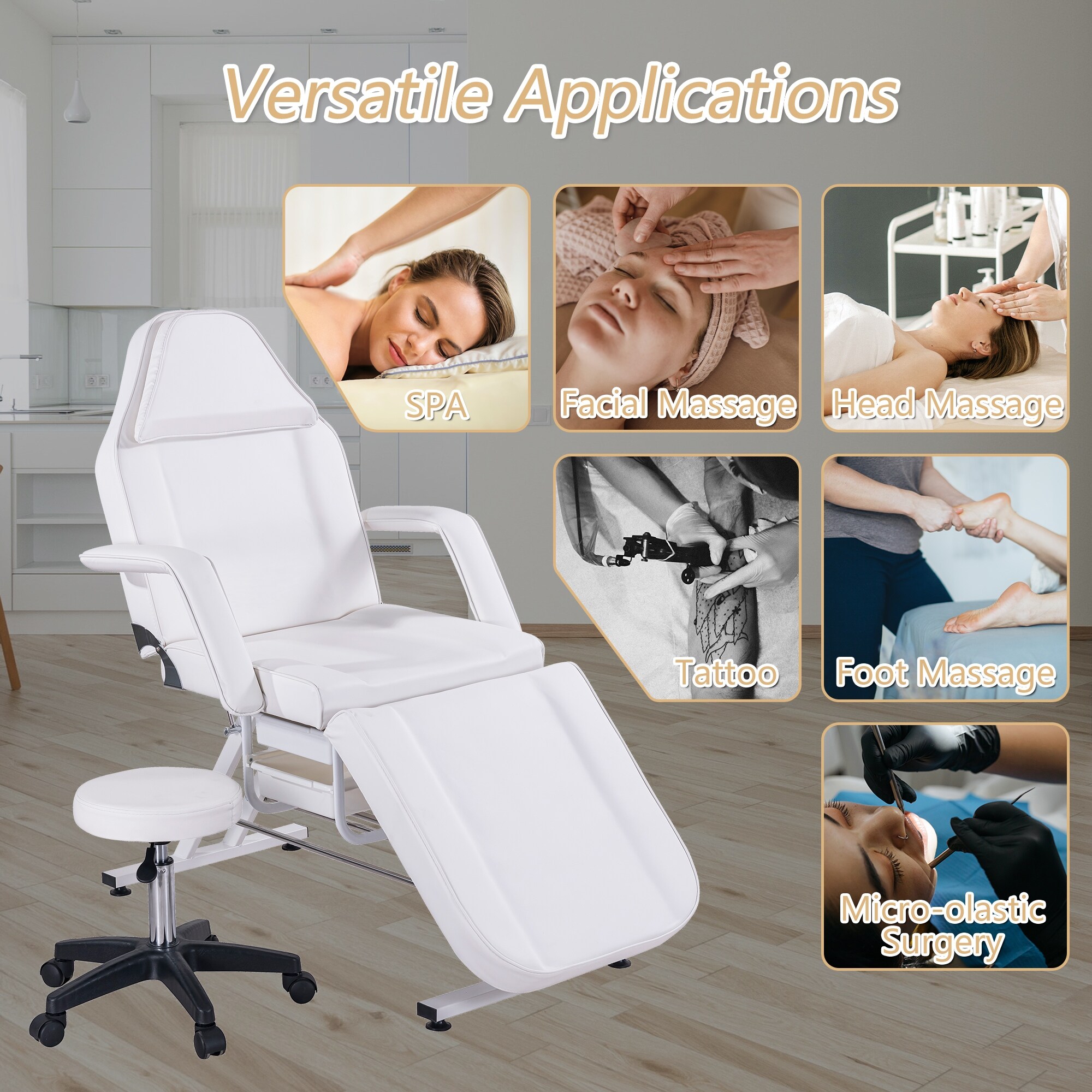 Hydraulic Tattoo Chair Bed 360º Rotation PT10 – Pontual Tattoo Furniture