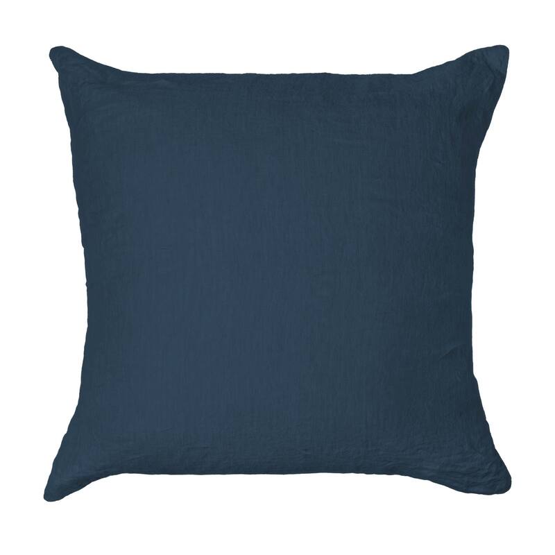 French Linen Pillow with Removable Sham by BOKSER HOME - 26" x 26" - Baltic