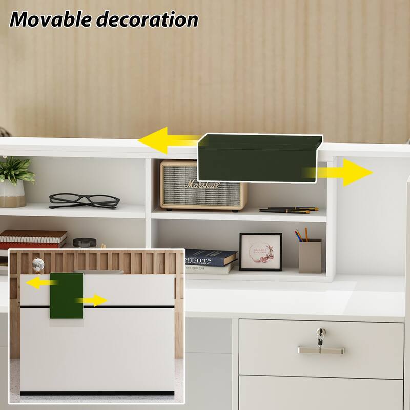 Kerrogee Rectangular Wood Reception Desk Working Desk Secretary desk