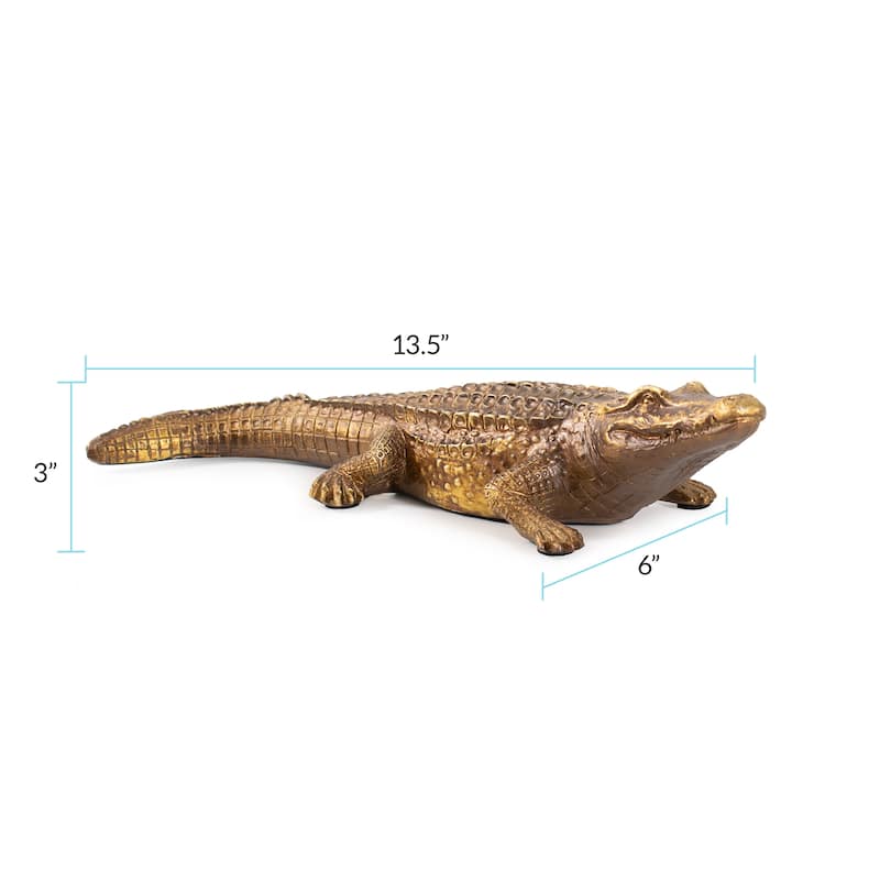 Allan Andrews Antiqued Gold Crocodile Sculpture