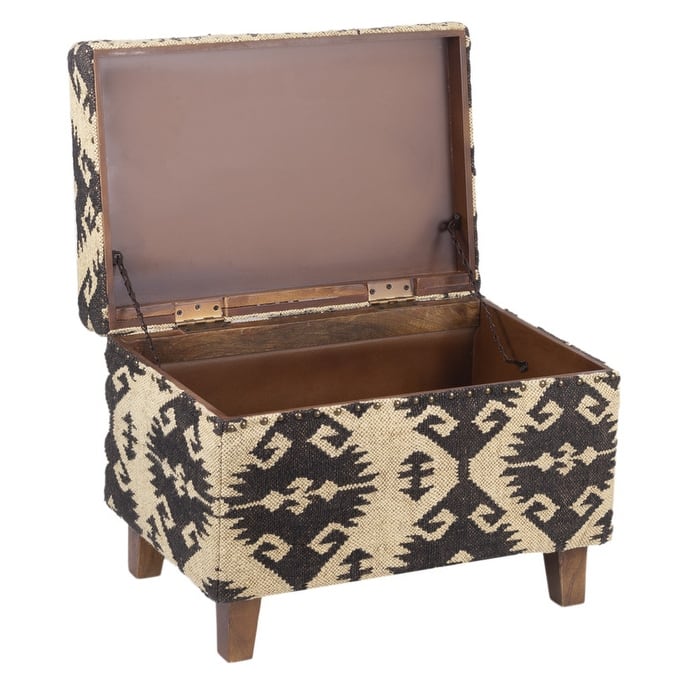 HERAT ORIENTAL Handmade Kilim Upholstered Storage Stool