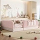 preview thumbnail 115 of 124, Twin/Full/Queen Teddy Fleece Floor Bed with Upholstered Safety Rails and Pocket
