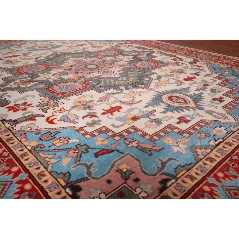 Oushak Oriental Area Rug Handmade Wool Carpet - 8'9"x 11'11"