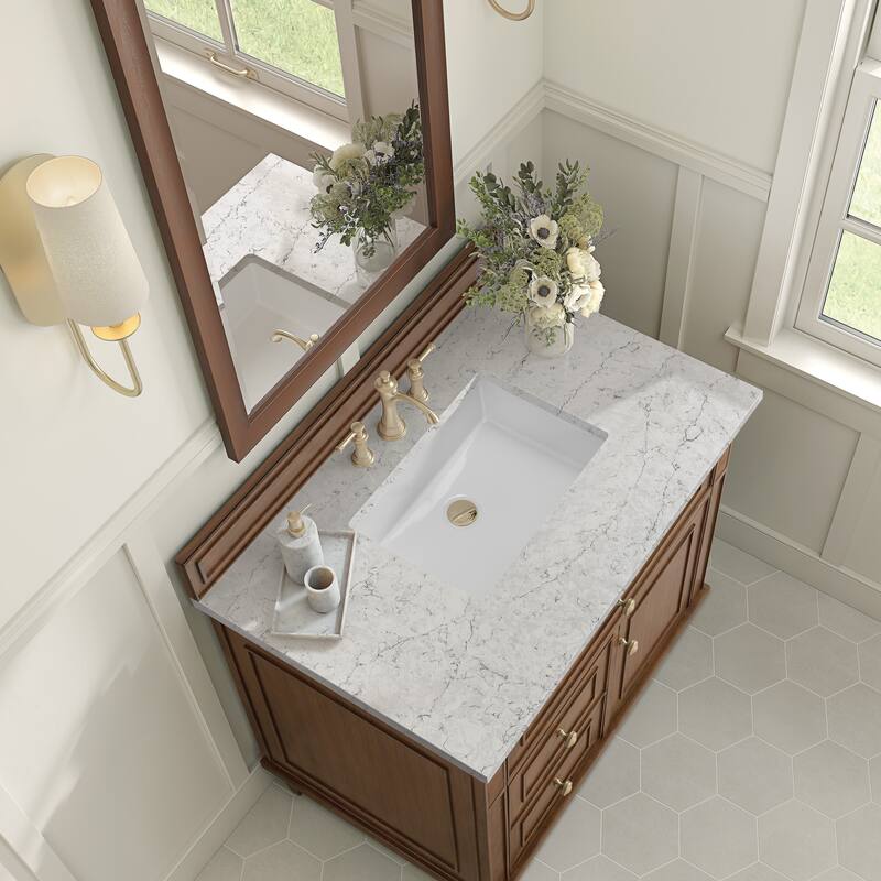 James Martin Vanities Lorelai 36" Single Vanity, Mid-Century Walnut