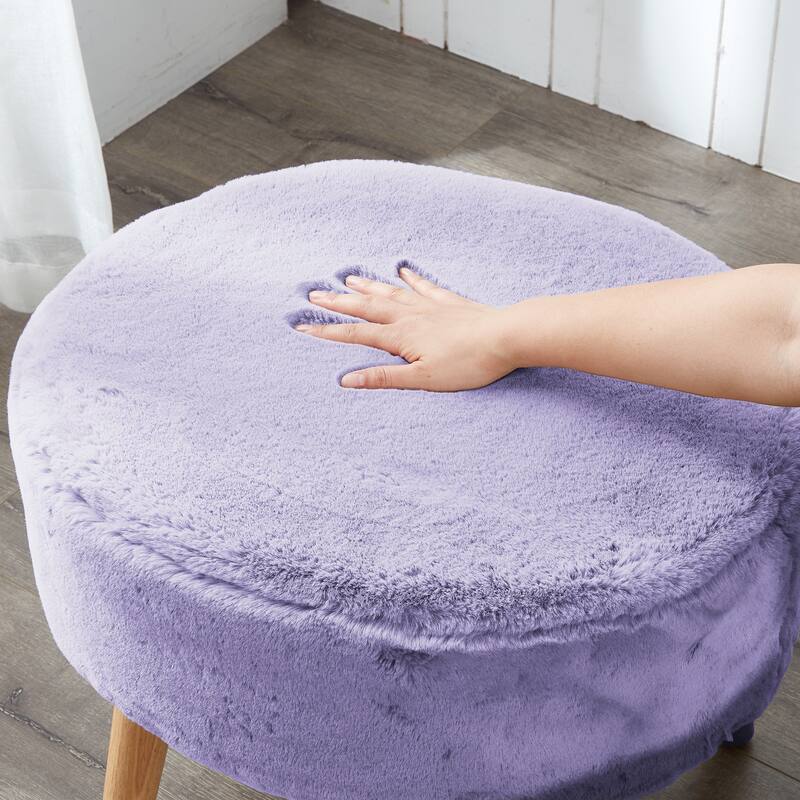 Serenta Heavy FauxFur Oval Ottoman