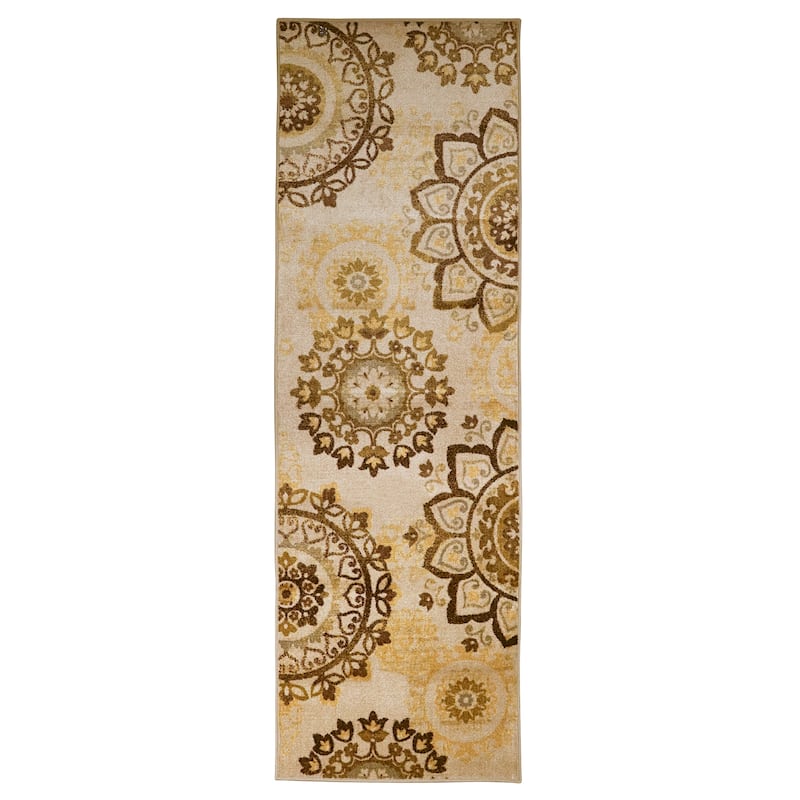 Superior Liena Medallion Non-Slip Washable Indoor Runner or Area Rug