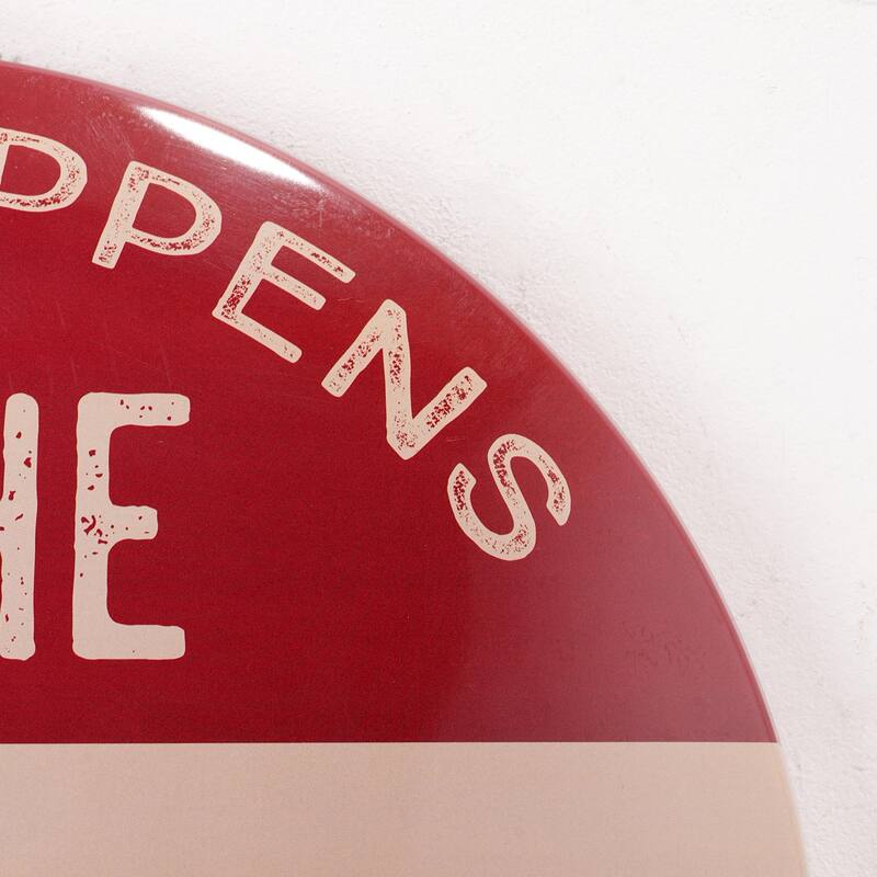 What Happens in the Man Cave Dome Metal Sign - 15.5" - 15.75" H x 15.75" L x 2.25" D