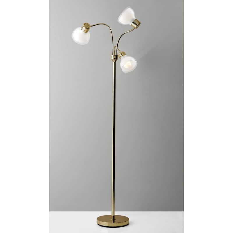Metal Tree Floor Lamp with 3 Lights Bowl Shade and Switch Rotary Socket - 30” x 30” x 69” (D x W x H)
